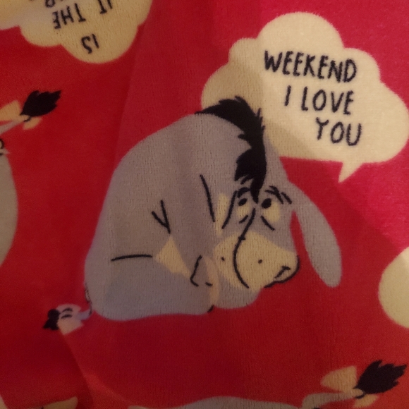 DISNEY Eeyore Weekend I Love You lounge sleepwear pajama set size L - Picture 5 of 7